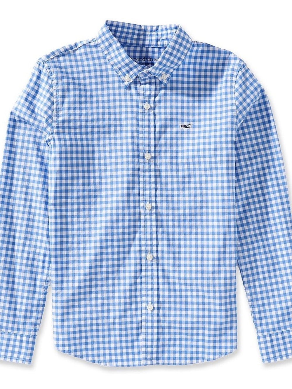 Vineyard Vines XL 12-14 Performance Technical Button Down Blue Gingham Preppy
